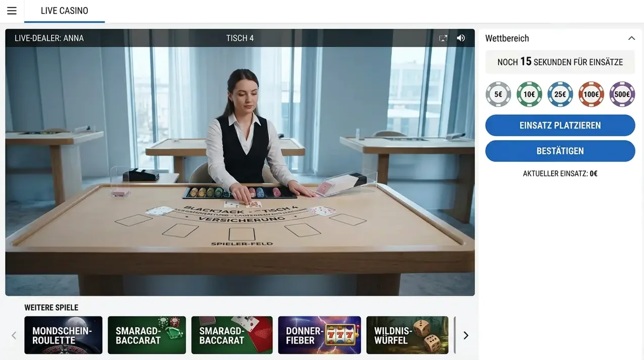 Beliebt bei Hugo Bets: Live Casino